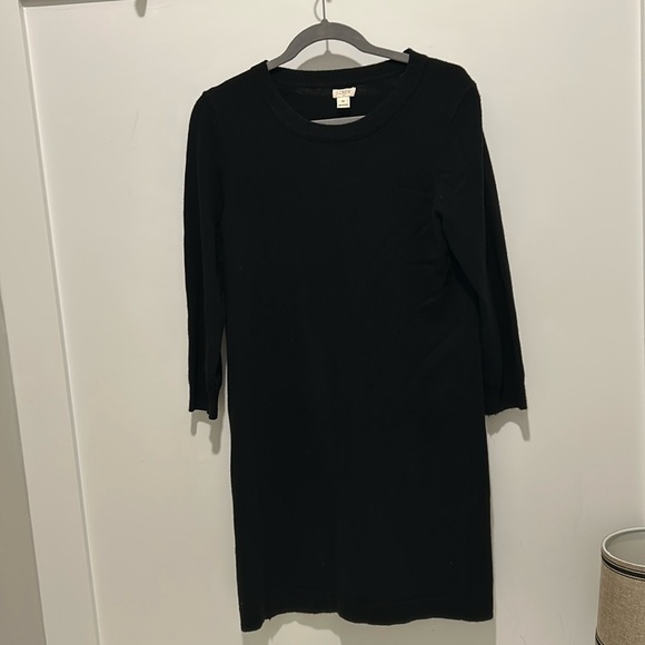 J.Crew size Medium black sweater dress GUC - Picture 2 of 4